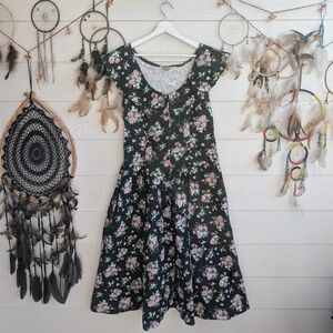 90s ‘Joni Blair’ Collared Floral Midi Dress Sz13